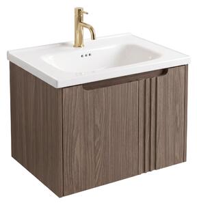 Шкаф за баня с мивка Rea Rivo DB86-60L-1 Dark 60cm