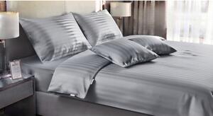 Сиво единично 3 части спално бельо 140x200 cm Hotel stripe – JAHU collections