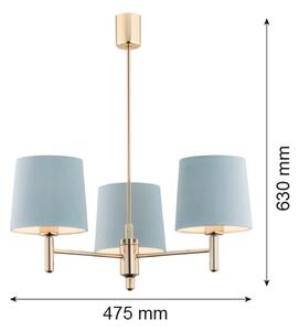 Brilagi - Полилей на тръба MONTE 3xE27/60W/230V син/златист