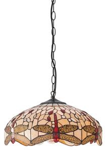 Endon 70824 - Полилей на верига Tiffany DRAGONFLY 3xE27/60W/230V Ø 41 см