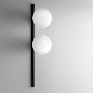 Luce Ambiente Design Стенна лампа Enoire, височина 60 см, черна, метал/стъкло, с 2 лампи, Затъмняване, Черен, Дневна/трапезария, Метал, Модерен