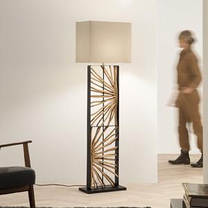 Luce Ambiente Design Стойка ETHERNAL черно/дърво/бяло Височина 165 см Дърво/плат, Дърво, Дневна/трапезария, Дървесина