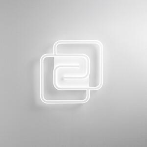 Luce Ambiente Design LED стенна лампа Cayman Quadrata, бяла, ширина 49 см, метал, CCT, Бял, Дневна/трапезария, Метал, Модерен