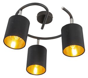 Интелигентен модерен таванен аплик черен с 3 WiFi B35 - Lofty