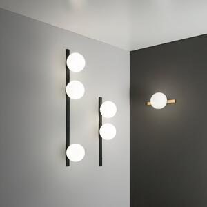 Luce Ambiente Design Стенна лампа Enoire, височина 90 см, черна, метал/стъкло, с 3 лампи, Затъмняване, Черен, Дневна/трапезария, Метал, Модерен