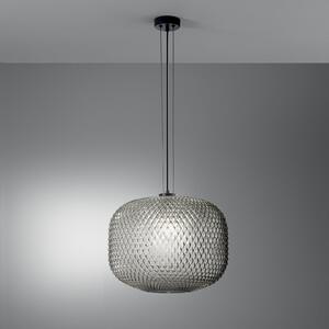 Luce Ambiente Design Висяща лампа „Ашфорд“, димно сива, Ø 40 см, стъкло, Затъмняване, Сив, Дневна/трапезария, Стъкло