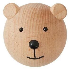 Стенна кука от масивен бук в естествен цвят Bear – OYOY Mini