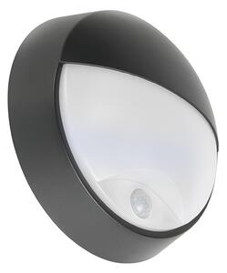 Външна стенна лампа черна с LED с датчик за движение IP54 - Hortus