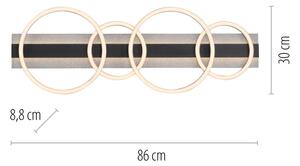 JUST LIGHT. 14426-21 - LED таванно осветително тяло CICHIO LED/37W/230V + LED/9,5W черно