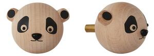 Стенна кука от масивен бук в естествен цвят Panda – OYOY Mini