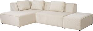 Ъглов диван Infinity Ottomane Cord Cream Left