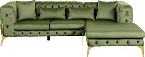 Ъглов диван Bellissima Velvet Green Right