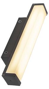 Модерна стенна лампа черна 32см с LED IP44 - Cascada