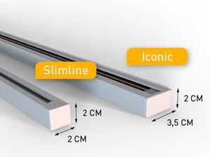 Модерна релсова система за осветление с 10 бели прожектора 1-фазна - Slimline Uzzy