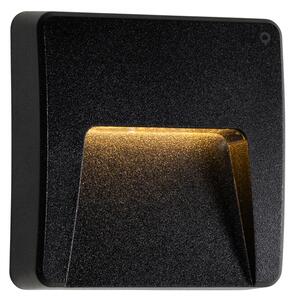 Комплект от 2 черни квадратни външни стенни лампи с LED IP65 - Gem