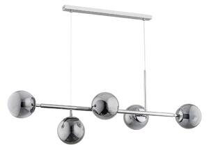 Висящ полилей DANSA 5xE14/10W/230V сив/лъскав хром