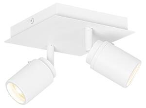 Интелигентен квадратен спот за баня бял 2-светлини IP44 вкл. 2 Wifi GU10 50mm - Ducha