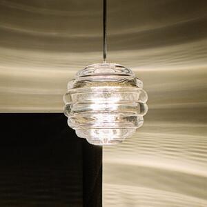 Tom Dixon LED висяща лампа Press Sphere, прозрачна, Ø 14 cm, 927, Затъмняване, Прозрачен, Дневна/трапезария, Стъкло, Дизайн
