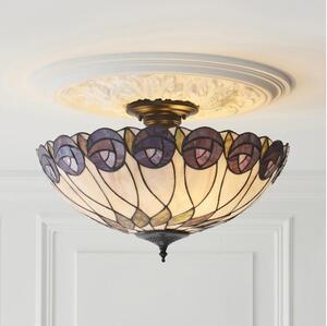 Endon 111906 - Прикрепен таванен полилей Tiffany HUTCHINSON 3xE27/10W/230V Ø 50 см