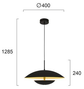 LED полилей на кабел MONICA LED/16W/230V черно/златисто