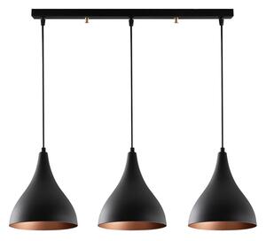 Черно висящо осветително тяло с метален абажур Sağlam – Opviq lights