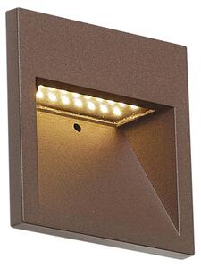 Модерна стенна лампа ръждивокафява квадратна с LED IP54 - Gem