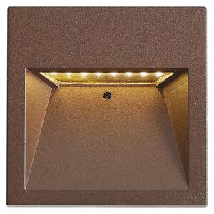 Модерна стенна лампа ръждивокафява квадратна с LED IP54 - Gem