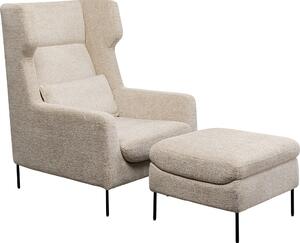 Кресло с табуретка Quinn High Beige