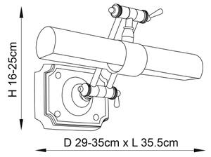 Endon 69832 - Лампа за картини WINCHESTER 2xE14/6W/230V 35,5 cm месинг
