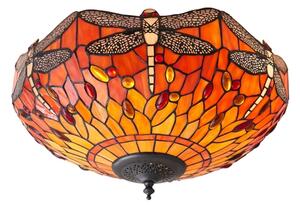 Endon 70721 - Плафон Tiffany DRAGONFLY, 2x E27/60W/230V, диаметър 41 см