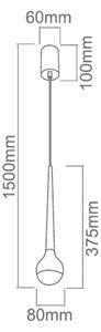 Open Design OR80247 - LED полилей на кабел CAPPI LED/5W/230V, черен