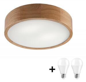 LED Плафон OAK 2xE27/10W/230V дъб Ø 37 см