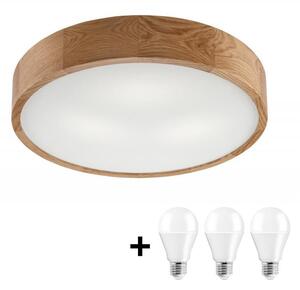 LED Плафон OAK 3xE27/10W/230V дъб Ø 47 см