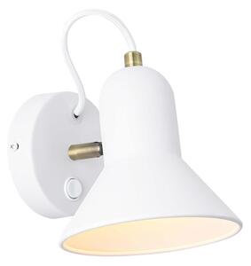 Стенно насочващо осветително тяло ASTAMA 1xE27/40W/230V бяло/месинг