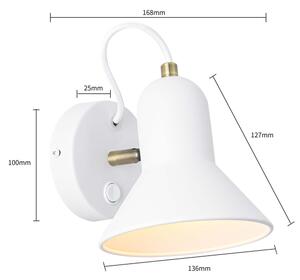 Стенно насочващо осветително тяло ASTAMA 1xE27/40W/230V бяло/месинг