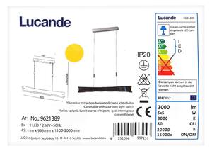 Lucande - LED Димируем пендел EBBA 5xLED/5W/230V