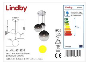 Lindby - Пендел ROBYN 3xE27/40W/230V