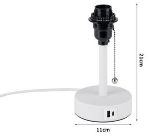 Brilagi - Настолна лампа с USB порт TABLON 1xE27/25W/230V бяла