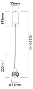 Open Design OR80322 - LED полилей на кабел CRIMA LED/7W/230V лъскав хром