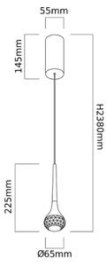 Open Design OR86171 - LED полилей на кабел CRIMA LED/7W/230V месинг