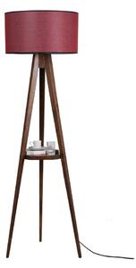 Червена/кафява подова лампа с текстилен абажур (височина 153 cm) Sehbalı Tripod – Opviq lights