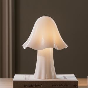 Globen Lighting Настолна лампа „Bello“ от Lighting, бяла, височина 30 см, стъкло/метал, Бял, Дневна/трапезария, Стъкло, Скандинавски