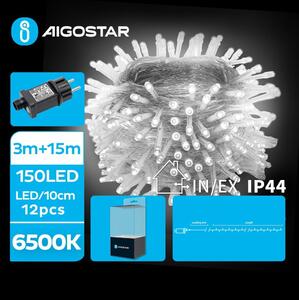 Aigostar - LED екстериорни коледни лампички 150xLED/8 функции 18 м IP44 студено бял