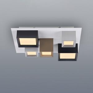 PURE LED таванна лампа Manhatten, многоцветна, 5-лампова, CCT, Затъмняване, Многоцветен, Коридор, Алуминий, Модерен