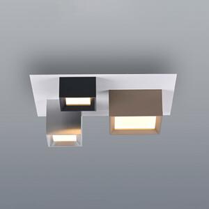 PURE LED таванна лампа Manhatten, многоцветна, 3-лампова, CCT, Затъмняване, Многоцветен, Коридор, Алуминий, Модерен