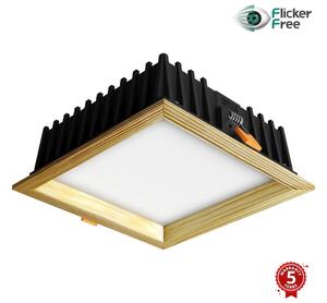 APLED-LED Лампа SQUARE WOODLINE LED/12W/230V 3000K 17x17 см бор масивнo дървo