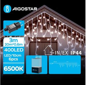 Aigostar - LED Екстериорни коледни лампички 400xLED/8 функции 23x0,6 м IP44 студено бял