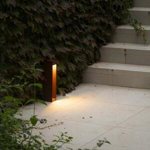 FARO BARCELONA LED лампа за цокъл Cerler, кафява, 35 cm, метал, IP65, CCT, Кафяв / ръждив, Алуминий, Модерен