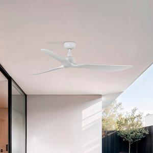 FARO BARCELONA Таванен вентилатор Outwood, бял, DC, тих, Ø 150 cm, IP44, Бял, Дневна/трапезария, Пластмаса, Модерен
