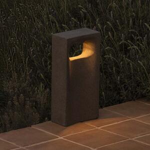 FARO BARCELONA LED лампа за цокъл Glint, 2700K, 40 cm, сив, бетон, IP55, Сив, Бетон, Модерен
